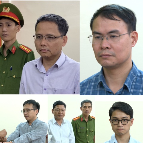 Bắt phó cục trưởng Cục Đăng kiểm Việt Nam Nguyễn Vũ Hải- Ảnh 1. Các bị can lúc bị bắt - Ảnh: Công an cung cấp
