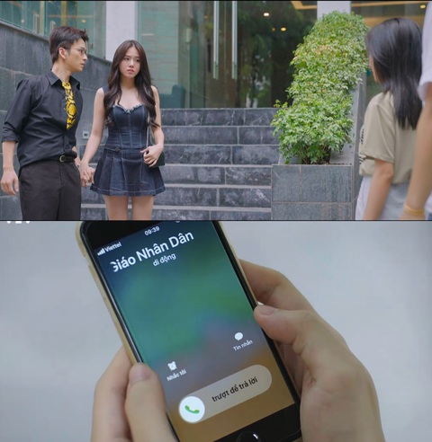 Khán giả nhặt loạt sạn từ phim Huyền Lizzie, Mạnh Trường- Ảnh 5. Màn hình điện thoại hiển thị 9h39 sáng nhưng Nguyệt giục Dương về ăn cơm