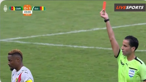 Tin tức thể thao sáng 16-1: Malaysia thảm bại ở trận ra quân Asian Cup- Ảnh 3. Francois Kamano nhận thẻ đỏ nhưng Guinea vẫn cầm hòa 1-1 trước Cameroon - Ảnh: Sports