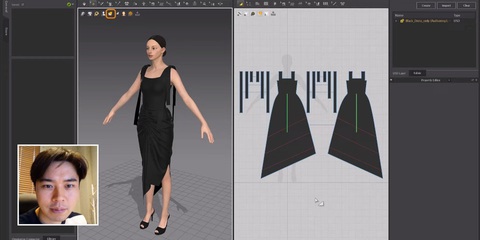 Người sáng tạo Marvelous Designer nhận Giải thưởng Học viện Khoa học công nghệ- Ảnh 1. Jaden Oh (ảnh nhỏ) và giao diện phần mềm Marvelous Designer.