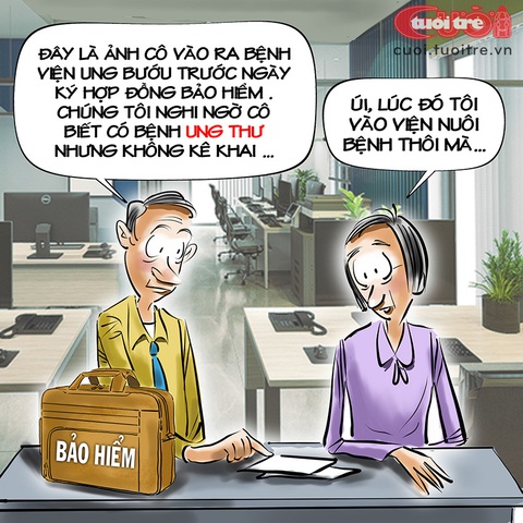 Thám tử... bảo hiểm- Ảnh 1. Thám tử... bảo hiểm - Tranh: Đỗ Minh Tuấn