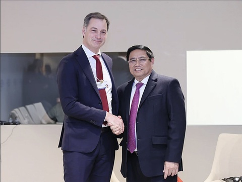 Thủ tướng Phạm Minh Chính gặp Thủ tướng Bỉ Alexander De Croo bên lề WEF Davos 2024 - Ảnh: TTXVN Thủ tướng Phạm Minh Chính gặp Thủ tướng Bỉ Alexander De Croo bên lề WEF Davos 2024 - Ảnh: TTXVN