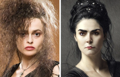 AI dựng lại loạt nhân vật trong truyện Harry Potter- Ảnh 8. Phù thủy hắc ám Bellatrix Lestrange được miêu tả là một phụ nữ cao với mái tóc đen dài, dày, môi mỏng, mắt đen và quai hàm khỏe mạnh. Tuy nhiên, phiên bản AI có vẻ không khắc họa rõ nét được nhân vật