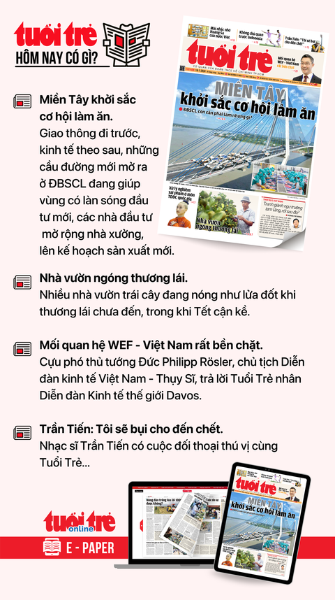 Tin tức sáng 18-1: 4 ngân hàng lớn lại hạ lãi suất; Mặt bằng đường Lê Lợi cho thuê giá bao nhiêu?- Ảnh 3. Tin tức đáng chú ý trên Tuổi Trẻ nhật báo ngày 18-1. Để đọc Tuổi Trẻ báo in phiên bản E-paper, mời bạn đăng ký Tuổi Trẻ Sao TẠI ĐÂY