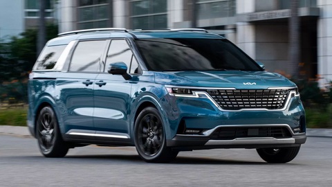 Loạt xe Hàn dự kiến đổ bộ Việt Nam năm 2024: Toàn xe bán chạy- Ảnh 11. Kia Carnival facelift là một trong những mẫu được mong chờ nhất của hãng xe Hàn Quốc. Điểm nhấn đáng chú ý nhất của Carnival mới chính là thiết kế mặt trước, đèn hậu và bộ mâm. Cụm đèn pha đặt dọc gợi nhớ đến Cadillac Escalade đời cũ. Nội thất được làm mới, trông hiện đại hơn. Phía sau vô lăng là hai màn hình 12,3 inch đặt trong cùng một mặt kính, đi cùng màn hình hiển thị thông tin trên kính lái (HUD). Cụm điều khiển điều hòa trông cao cấp hơn với việc lược bớt các nút bấm vật lý