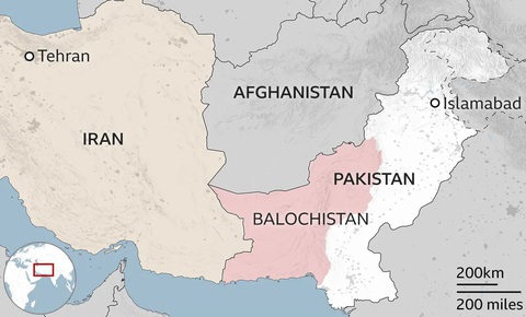 NÓNG: Pakistan tấn công Iran- Ảnh 2. Bộ Ngoại giao Pakistan xác nhận Pakistan đã thực hiện một loạt cuộc tấn công quân sự nhằm vào tỉnh Sistan-Baluchistan của Iran sau khi Iran tấn công mục tiêu ở tỉnh Balochistan của Pakistan ngày 16-1 làm 2 trẻ em thiệt mạng - Ảnh: BBC