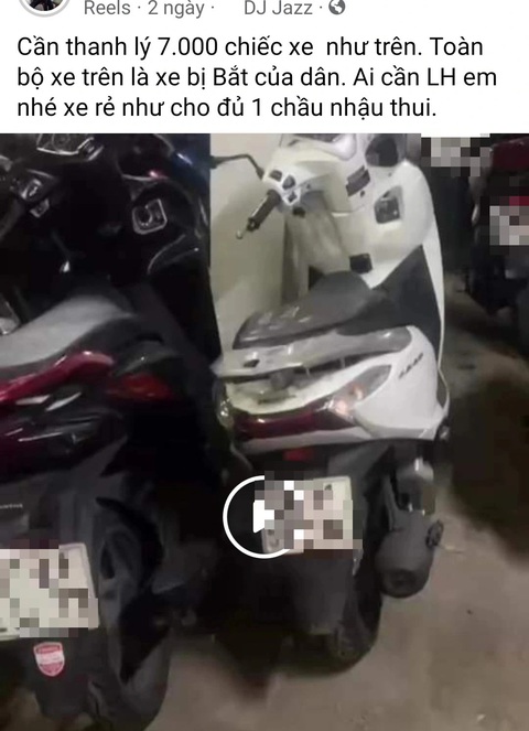 Vụ livestream bán 7.000 xe vi phạm: Công an quận 11 nói gì?- Ảnh 1. Người đàn ông đăng trên trang cá nhân rao bán "7.000 xe thanh lý" trong bãi xe vi phạm của Công an quận 11 - Ảnh: Chụp màn hình