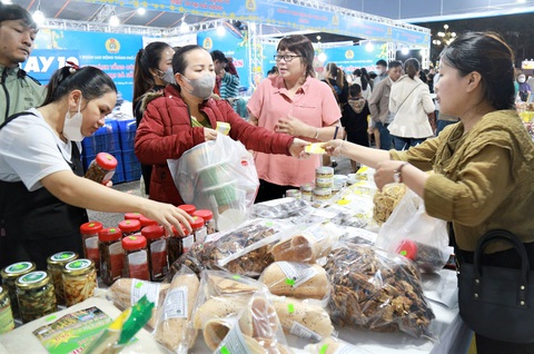 'Tăng ca' khi nghỉ Tết quá dài- Ảnh 4. Công nhân, người lao động khó khăn ở Đà Nẵng mua sắm tại chợ Tết Công đoàn - Ảnh: ĐOÀN NHẠN