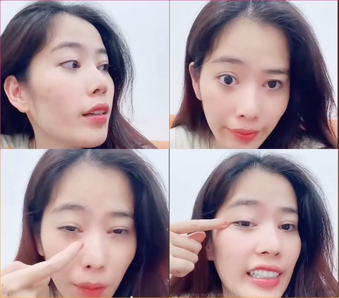 Sau nhiều năm im ắng, Nam Em tuyên bố lập lời thề không dao kéo vì từng sửa mắt hư- Ảnh 1. Nam Em chỉ tay vào phần mắt từng bị thẩm mỹ hỏng khiến cô muốn trầm cảm
