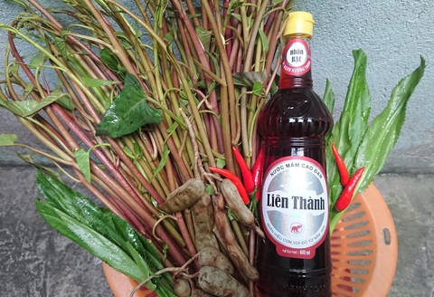 Đậm đà giọt mắm mùi quê- Ảnh 1. Chai nước mắm Liên Thành gắn bó với gia đình
