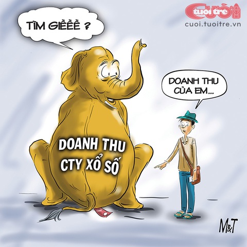 'Có lợi cùng hưởng' với công ty xổ số- Ảnh 2. Doanh thu công ty xổ số và doanh thu người bán vé số dạo - Tranh: Đỗ Minh Tuấn
