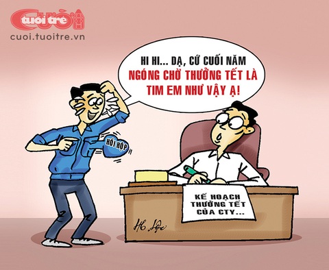 Người lao động hồi hộp với Tết Giáp Thìn- Ảnh 1. Người lao động hồi hộp với Tết - Tranh: Hữu Lộc