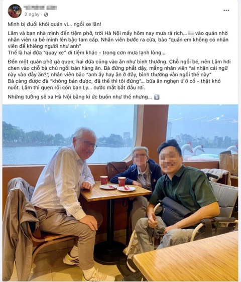 Xử nghiêm nếu có sai phạm vụ quán phở bị tố đuổi khách ngồi xe lăn, nhưng phải 'nhân văn'- Ảnh 1. V.M.L và bài viết đăng tải trên mạng xã hội tố quán phở gà đuổi khách - Ảnh: Chụp màn hình