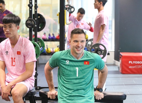 Tuyển Việt Nam tập sức mạnh kiểu võ sĩ- Ảnh 5. Toàn đội đều đang giữ tinh thần tốt trước trận đấu cuối tại Asian Cup 2023 - Ảnh: HOÀNG TUẤN