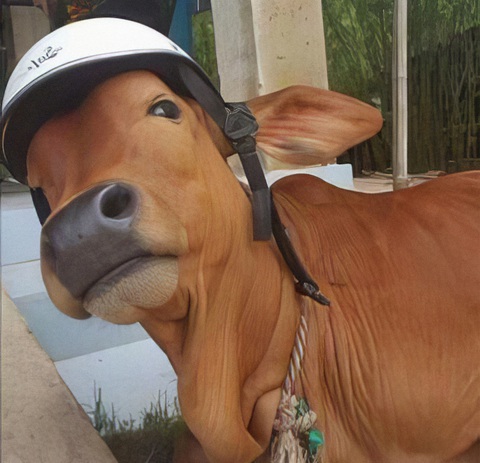 Ảnh vui 22-1: Khi Google Street View cũng bị lọt... mương- Ảnh 2. Ai không có tiền thì Tết đội nón bảo hiểm.