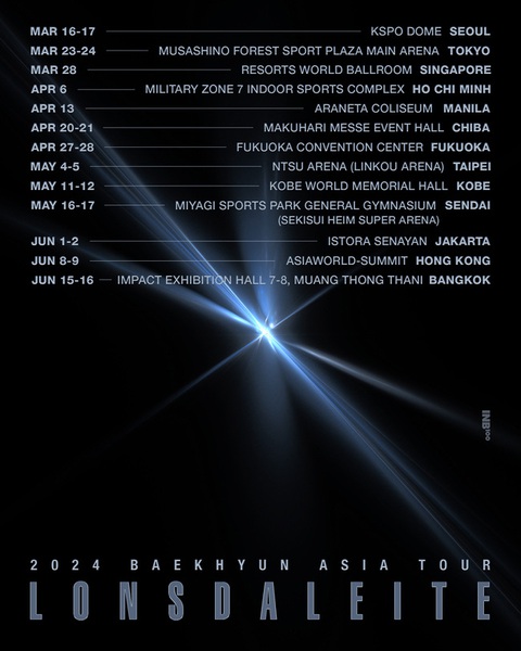 Baekhyun công bố lịch trình tour word đầu tiên của mình. Trong đó, Tp.HCM là một trong điểm dừng chân của nam ca sĩ Baekhyun công bố lịch trình world tour đầu tiên của mình. Trong đó, TP.HCM là một trong điểm dừng chân của nam ca sĩ