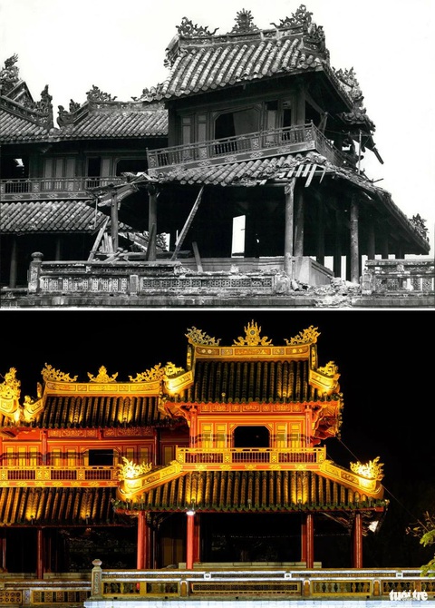 Trung tâm Bảo tồn di tích cố đô Huế: 42 năm hồi sinh di sản- Ảnh 6. Lầu Ngũ phụng trên Ngọ Môn - Ảnh: Trung tâm Bảo tồn di tích cố đô Huế