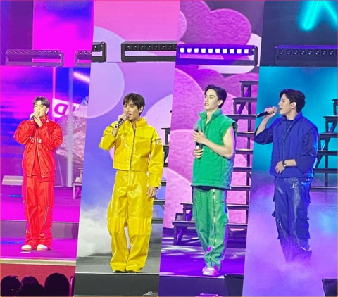 Cặp boylove Thái Lan chúc Tết fan bằng tiếng Việt gây sốt- Ảnh 2. Bốn ngôi sao boylove khoe giọng hát ngọt ngào tặng fan Việt