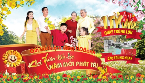 HDBank khuyến mãi khủng cho khách hàng gửi tiết kiệm- Ảnh 1. HDBank tặng hơn 10 tỉ đồng cho khách hàng gửi tiết kiệm đầu xuân Giáp Thìn - Ảnh: HDB