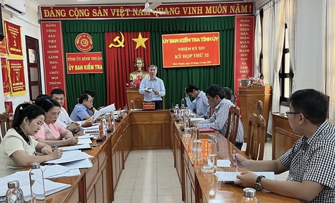 Bình Thuận kiểm điểm nhiều tổ chức, cá nhân liên quan AIC- Ảnh 1. Ủy ban Kiểm tra Tỉnh ủy Bình Thuận họp kỳ thứ 32 - Ảnh: UBKT Tỉnh ủy Bình Thuận