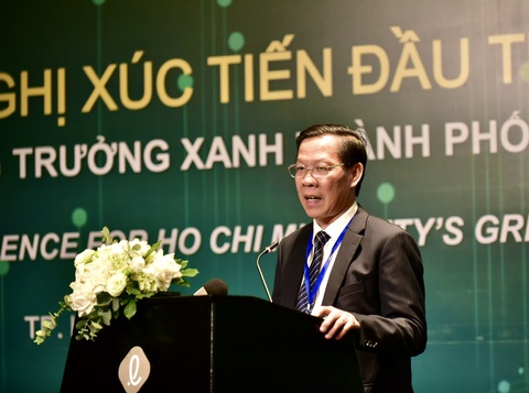 Dự án 10.000 tỉ quản lý rủi ro lũ lụt cho TP Thủ Đức có gì?- Ảnh 1. Chủ tịch UBND TP.HCM Phan Văn Mãi phát biểu tại hội nghị - Ảnh: T.T.D.