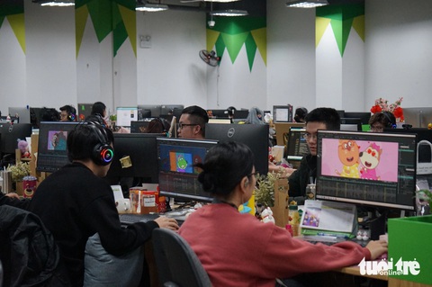 Sản xuất phim hoạt hình tại Sconnect - Ảnh: T.ĐIỂU Sản xuất phim hoạt hình tại Sconnect - Ảnh: T.ĐIỂU