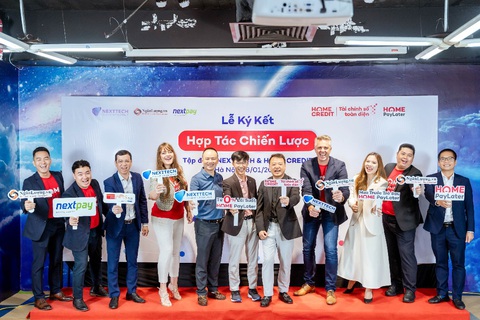 Home Credit Việt Nam và NextTech ký thỏa thuận hợp tác chiến lược- Ảnh 3. Đội ngũ Home Credit Việt Nam cùng NextTech, NEXTPAY, Ngân Lượng hợp tác dự án “Mua trước, trả sau” Home PayLater - Ảnh: H.C.