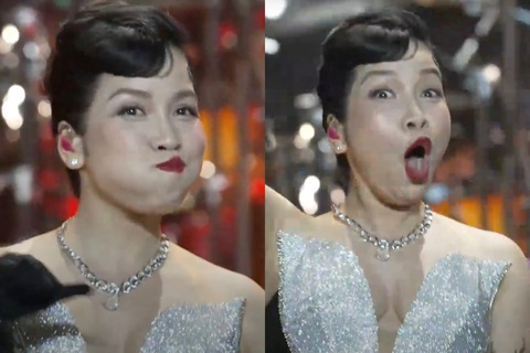 Hình ảnh hài hước của Mỹ Linh viral trên mạng xã hội sau màn biểu diễn ở Làn sóng xanh - Ảnh: Chụp màn hình Hình ảnh hài hước của Mỹ Linh viral trên mạng xã hội sau màn biểu diễn ở Làn sóng xanh - Ảnh: Chụp màn hình