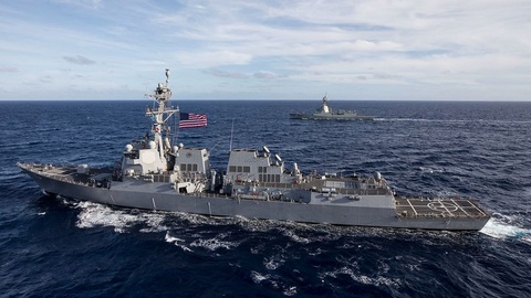 USS John Finn là tàu chiến Mỹ đầu tiên đi qua eo biển Đài Loan trong năm 2024 - Ảnh: US Navy USS John Finn là tàu chiến Mỹ đầu tiên đi qua eo biển Đài Loan trong năm 2024 - Ảnh: US Navy