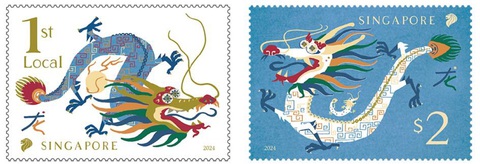 Tem Rồng Singapore - Ảnh: The Singapore Post Tem rồng Singapore - Ảnh: The Singapore Post