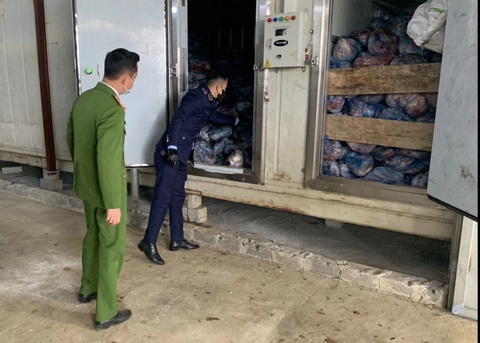 Phát hiện 40 tấn thịt lợn nhiễm dịch bệnh nguy hiểm, có khả năng lây lan cao- Ảnh 1. Hai kho đông lạnh thịt lợn nhiễm khuẩn và nhiễm bệnh được phát hiện - Ảnh: TCQLTT