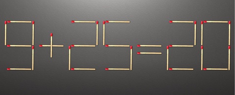Thử tài IQ: Di chuyển một que diêm để 9+25=20 thành phép tính đúng- Ảnh 1.
