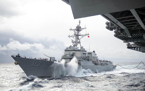 Ngày 24-1, tàu khu trục USS John Finn di chuyển qua eo biển Đài Loan, trở thành tàu chiến Mỹ đầu tiên qua đây sau khi hòn đảo cùng tên tổ chức bầu lãnh đạo - Ảnh: HẢI QUÂN MỸ Ngày 24-1, tàu khu trục USS John Finn di chuyển qua eo biển Đài Loan, trở thành tàu chiến Mỹ đầu tiên qua đây sau khi hòn đảo này tổ chức bầu lãnh đạo - Ảnh: HẢI QUÂN MỸ
