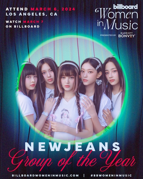 New Jeans giành giải Nhóm nhạc của năm tại 'Billboard Women in Music Awards' - Ảnh: Billboard New Jeans giành giải Nhóm nhạc của năm tại 'Billboard Women in Music Awards' - Ảnh: Billboard