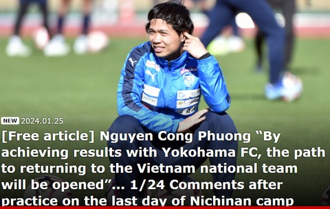 Công Phượng tiết lộ lý do không được dự Asian Cup 2023- Ảnh 2. Công Phượng trả lời báo chí Nhật Bản về vai trò mới - Ảnh: TARGMA