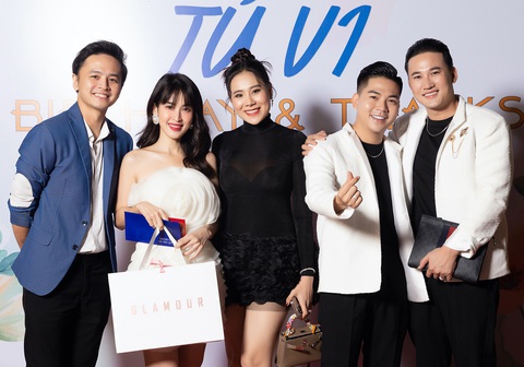 Dàn 'chị đẹp' chúc mừng sinh nhật Tú Vi- Ảnh 8. Diễn viên Hồ Bích Trâm cùng cặp đôi Trí Quang - Thanh Đoàn.