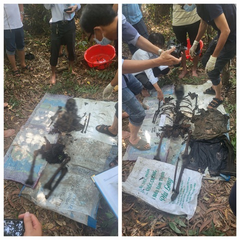 Đi đốn cây phát hiện bộ xương người trong rừng tràm- Ảnh 2. Một số bộ phận giống xương người được phát hiện trong rừng tràm - Ảnh: HOÀI ANH