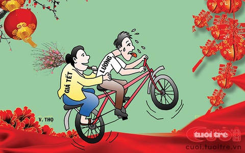 Bốc đầu vì... Tết!- Ảnh 1. Bốc đầu vì Tết! - Tranh: Trần Văn Thọ
