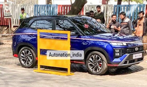 Hyundai Creta N Line 2024 lộ diện trên phố với nhiều chi tiết thể thao- Ảnh 1. Hyundai Creta N Line xuất hiện công khai tại Mumbai, Ấn Độ - Ảnh: Autonation_india