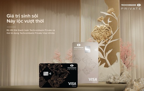 Techcombank ra mắt bộ đôi thẻ dành cho hội viên cao cấp- Ảnh 1. Bộ đôi thẻ thanh toán quốc tế Techcombank Private & thẻ tín dụng Techcombank Private Visa Infinite - Ảnh: TCB