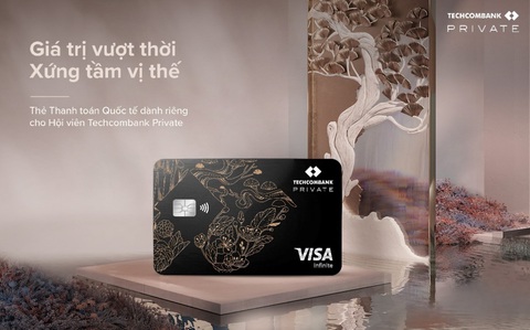 Techcombank ra mắt bộ đôi thẻ dành cho hội viên cao cấp- Ảnh 2. Thẻ thanh toán quốc tế Techcombank Private - Ảnh: TCB