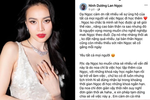 Đang yên lành, Ninh Dương Lan Ngọc bị đồn đi nước ngoài sinh con- Ảnh 1. Ninh Dương Lan Ngọc đăng đàn tiết lộ kế hoạch sang Úc du học, trau dồi kỹ năng diễn xuất
