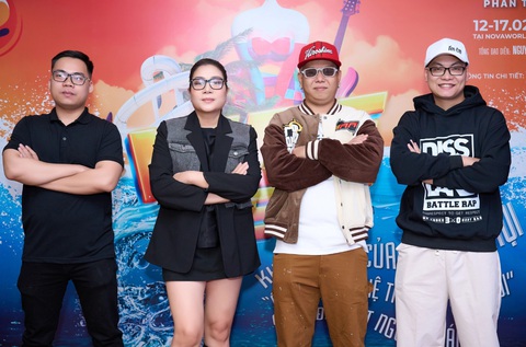 Rapper MC ILL (bìa phải) và Rapper PJPO (thứ hai từ phải sang) đảm nhận vai trò giám khảo Hip Hop Vibe Fest 2024 Rapper MC ILL (bìa phải) và Rapper PJPO (thứ hai từ phải sang) đảm nhận vai trò giám khảo Hip Hop Vibe Fest 2024