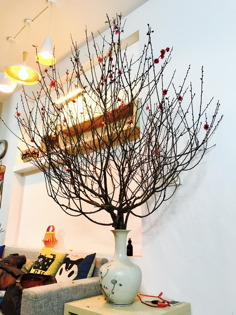 Bài trí góc Tết đơn giản, ấn tượng cho nhà- Ảnh 2. Góc tết nhỏ đầm ấm cho ngôi nhà - Ảnh: QUỲNH THƯ