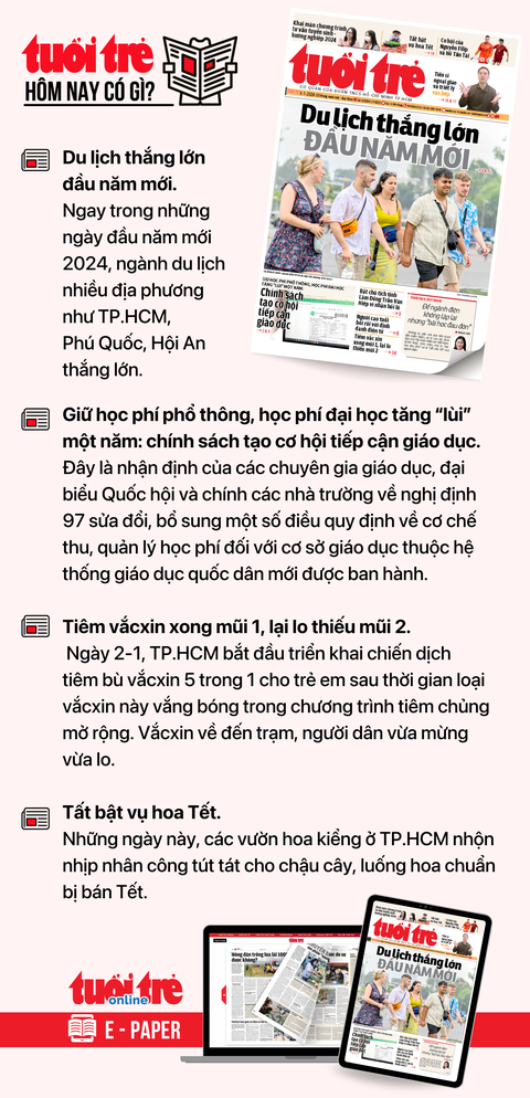 Tin tức sáng 3-1: Doanh nghiệp lỗ liên tiếp có được tiếp tục niêm yết trên sàn chứng khoán?- Ảnh 3. Tin tức đáng chú ý trên Tuổi Trẻ nhật báo ngày 3-1. Để đọc Tuổi Trẻ báo in phiên bản E-paper, mời bạn đăng ký Tuổi Trẻ Sao TẠI ĐÂY