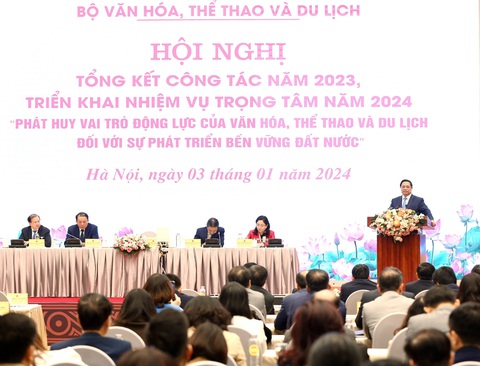 Hội nghị tổng kết công tác năm của Bộ Văn hóa, Thể thao và Du lịch tại Hà Nội và trực tuyến với 63 tỉnh, thành - Ảnh: TRẦN HUẤN Hội nghị tổng kết công tác năm của Bộ Văn hóa, Thể thao và Du lịch tại Hà Nội và trực tuyến với 63 tỉnh, thành - Ảnh: TRẦN HUẤN