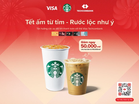 Techcombank bắt tay Starbucks Vietnam đem nhiều ưu đãi đến khách hàng- Ảnh 1. Techcombank bắt tay Starbucks Vietnam đem nhiều ưu đãi đến khách hàng - Ảnh: TCB
