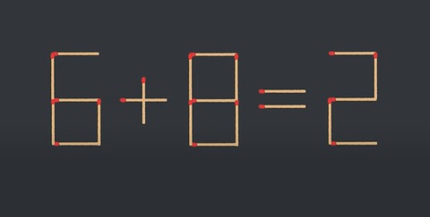 Thử tài IQ: Di chuyển một que diêm để 6+8=2 thành phép tính đúng- Ảnh 1.