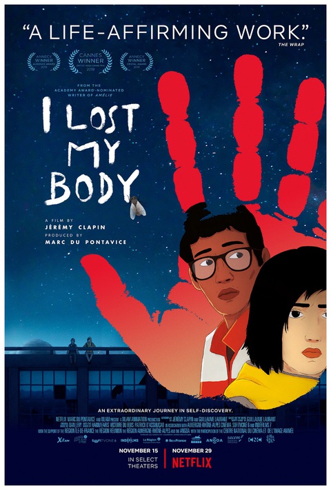 Những phim hoạt hình nội dung hay nhưng bị đánh giá thấp- Ảnh 4. I Lost My Body nói về sự cô đơn của người nhập cư cảm thấy lạc lối nơi đất khách và nhớ về quê hương, được ẩn dụ qua hình ảnh bàn tay nhớ về cơ thể của mình.