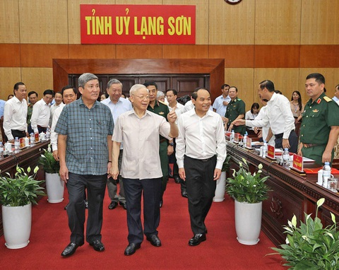 Bài viết của Tổng bí thư Nguyễn Phú Trọng nhân kỷ niệm 94 năm Ngày thành lập Đảng Cộng sản Việt Nam- Ảnh 7. Tổng bí thư Nguyễn Phú Trọng tại buổi làm việc với cán bộ chủ chốt tỉnh Lạng Sơn ngày 25-8-2023 - Ảnh: TTXVN